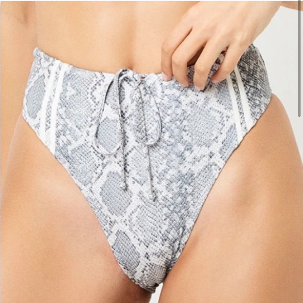 Frankies bikinies high waisted snakeskin bottoms